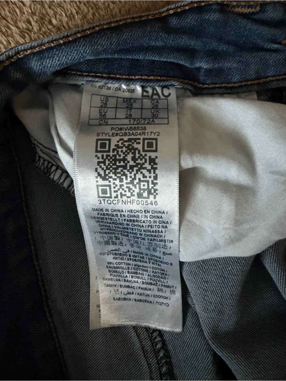 Guess High-Rise Straight-Leg Jeans in Medium Blue Wash